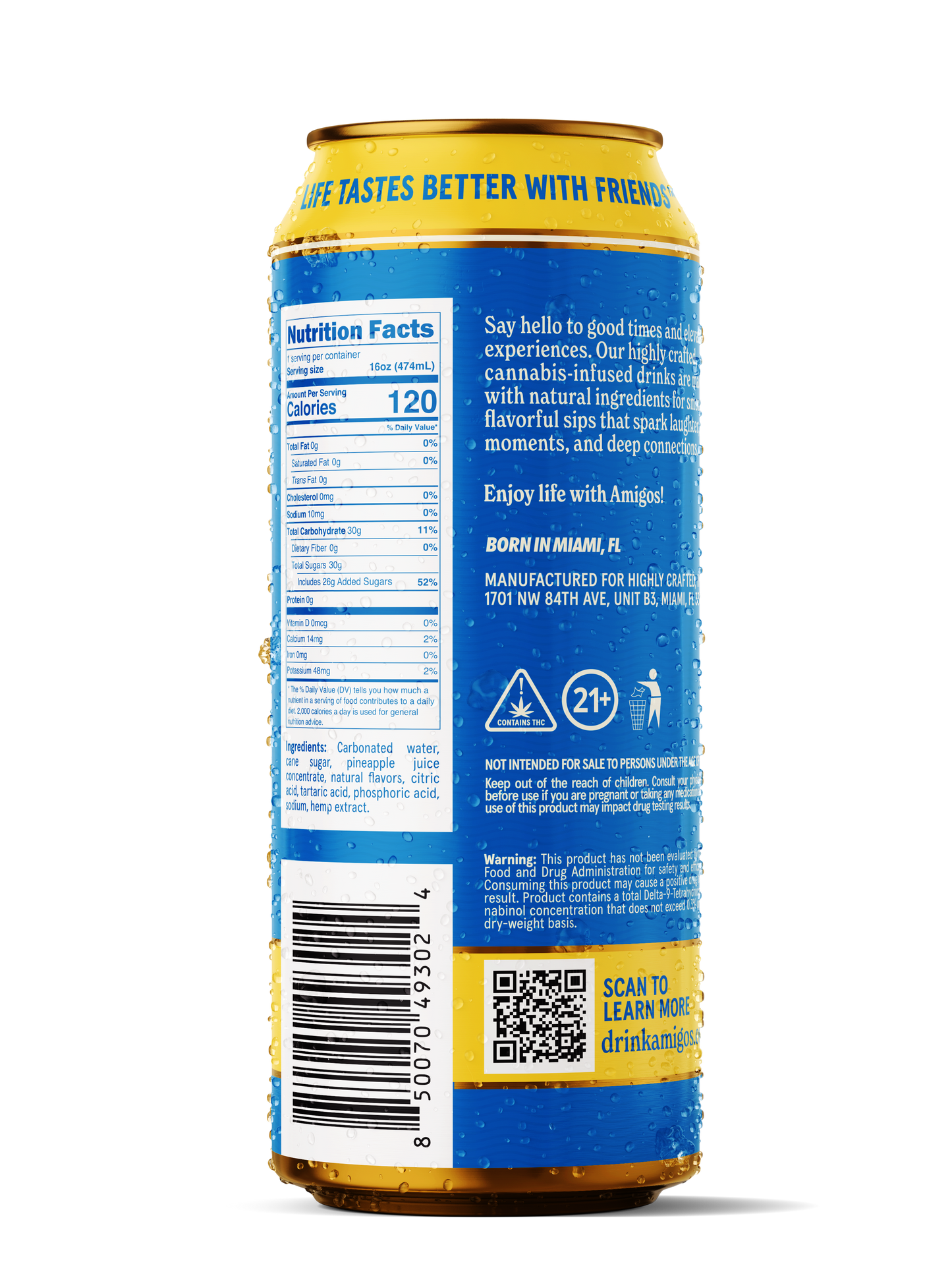 Amigos 50mg Pineapple Soda 24ct