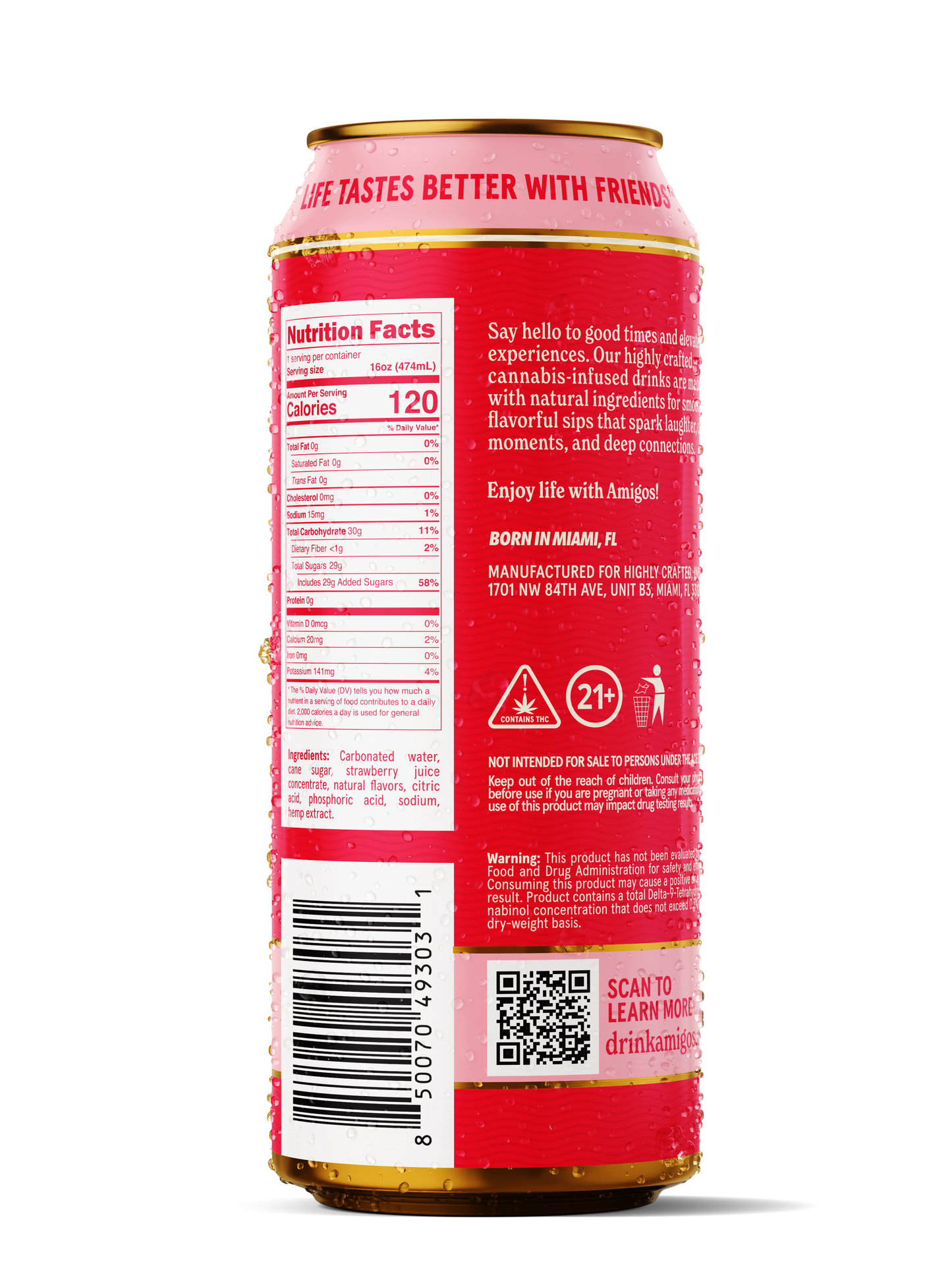 Amigos 50mg Strawberry Soda 24ct