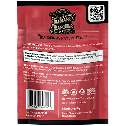 0 THC CBD Cinnamon Mints - 1 Pack