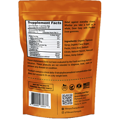 pineapple boost gummies tillmans tranquils back label