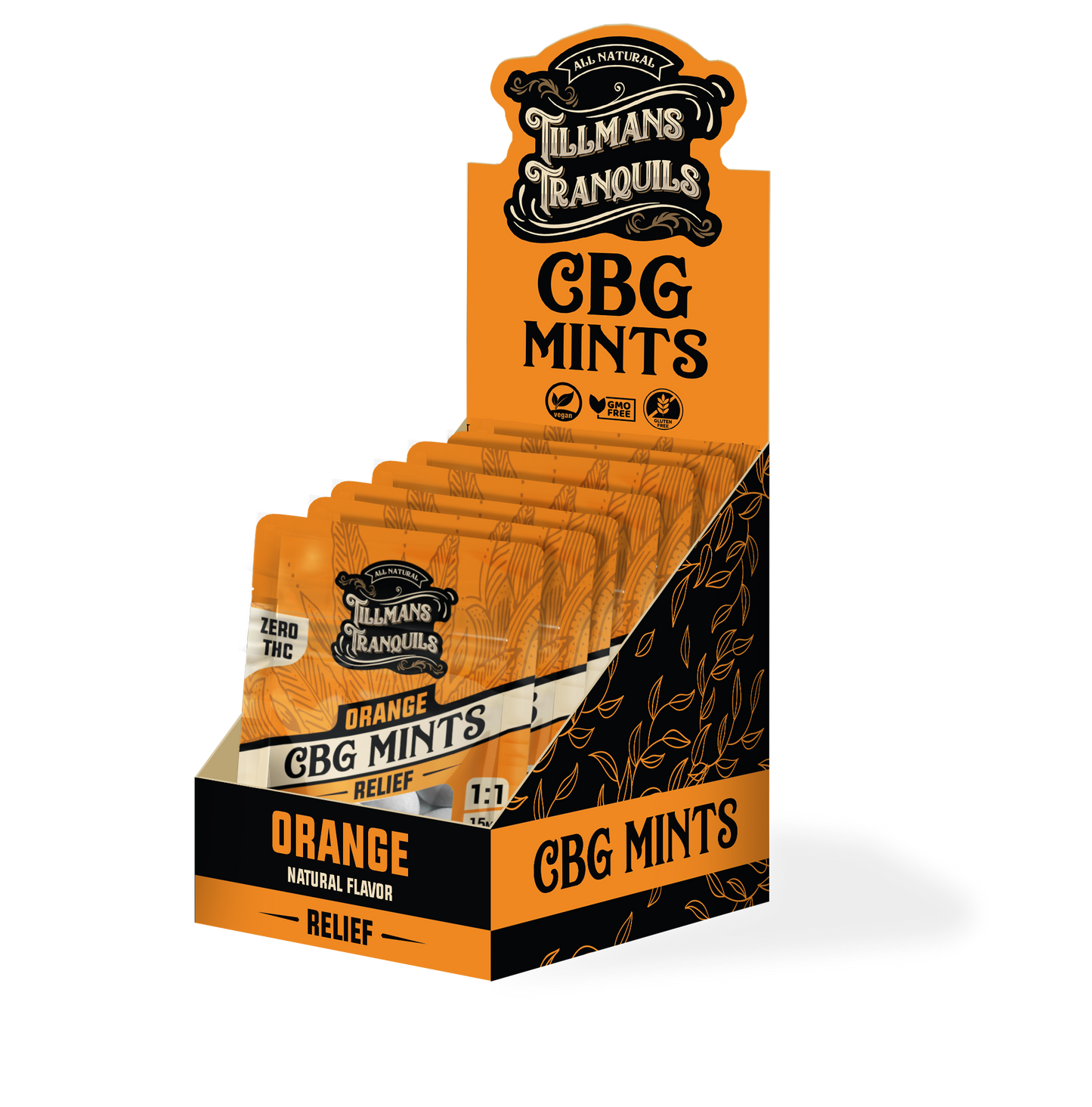 zero thc orange cbg mints